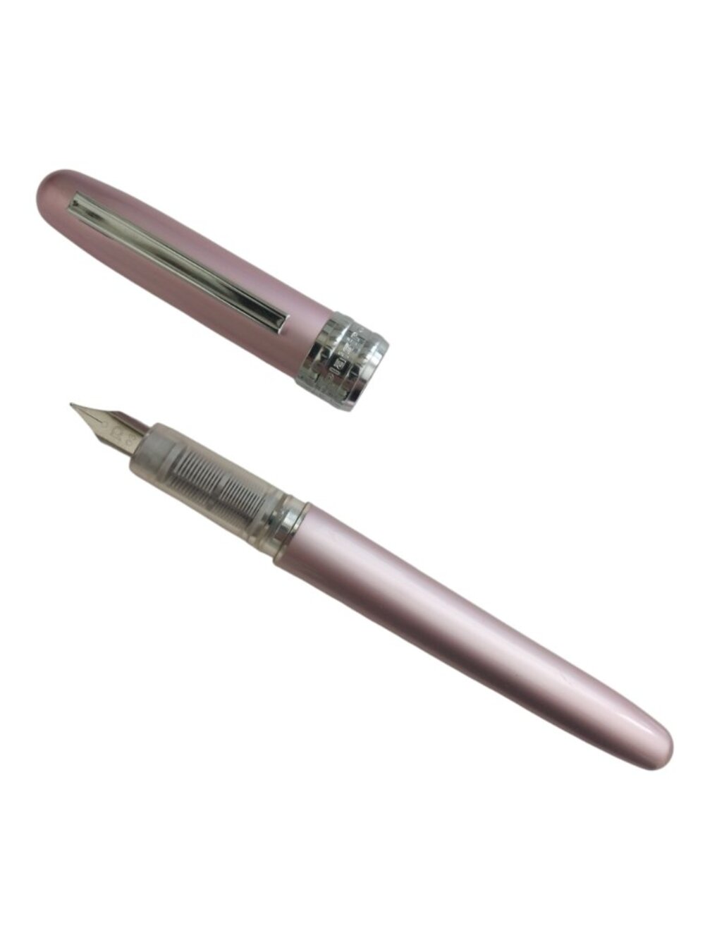 Platinum Plaisir Aluminum Fountain Pen 03 Fine Nib Gently Used Light Pink